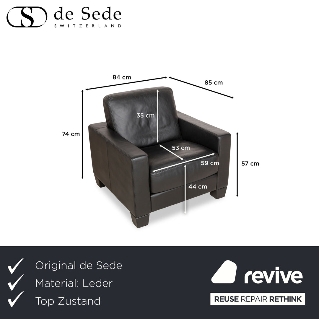 de Sede DS-17 Leder Sessel Schwarz