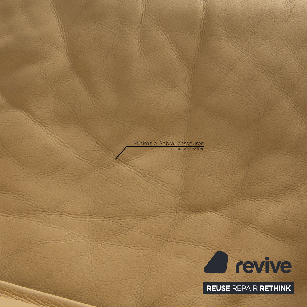 de Sede DS 17 Leder Sofa Garnitur Beige Dreisitzer Couch Sessel