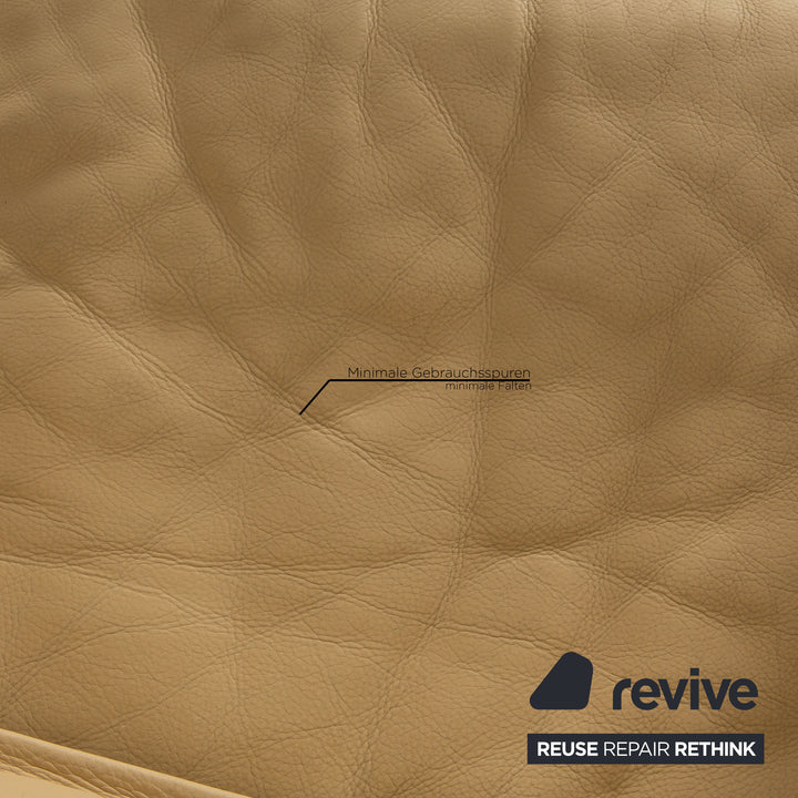 de Sede DS 17 Leder Sofa Garnitur Beige Dreisitzer Couch Sessel