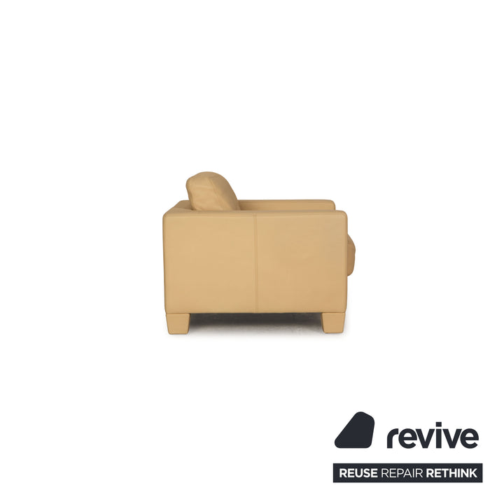 de Sede DS 17 Leder Sofa Garnitur Beige Dreisitzer Couch Sessel