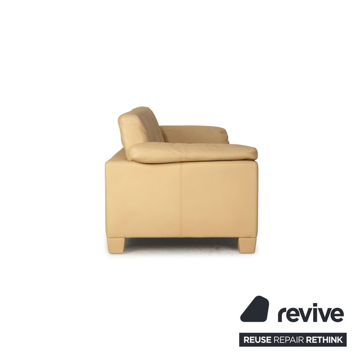 de Sede DS 17 Leder Sofa Garnitur Beige Dreisitzer Couch Sessel
