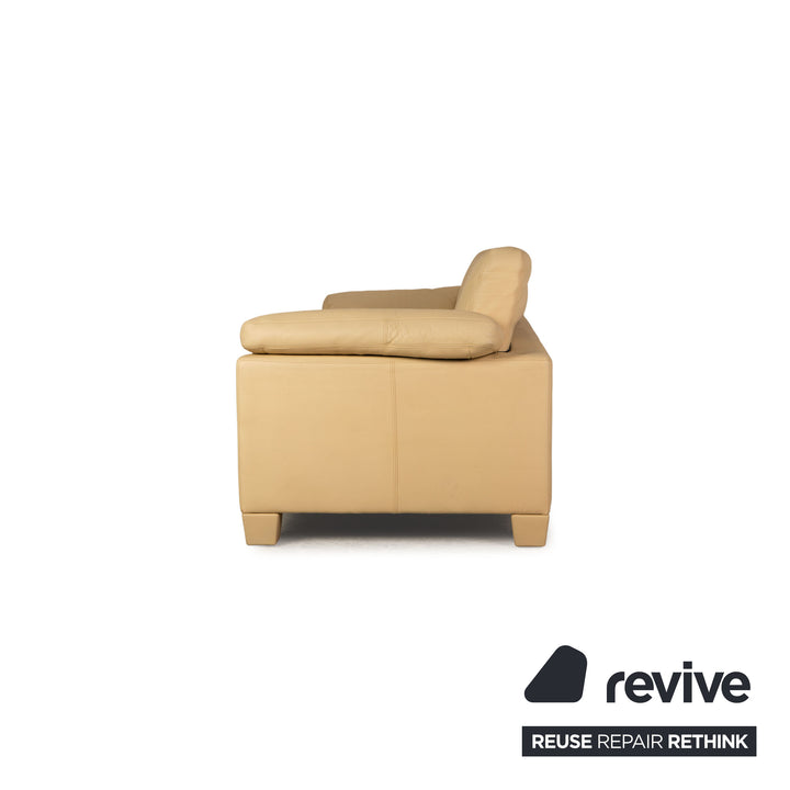 de Sede DS 17 Leder Sofa Garnitur Beige Dreisitzer Couch Sessel