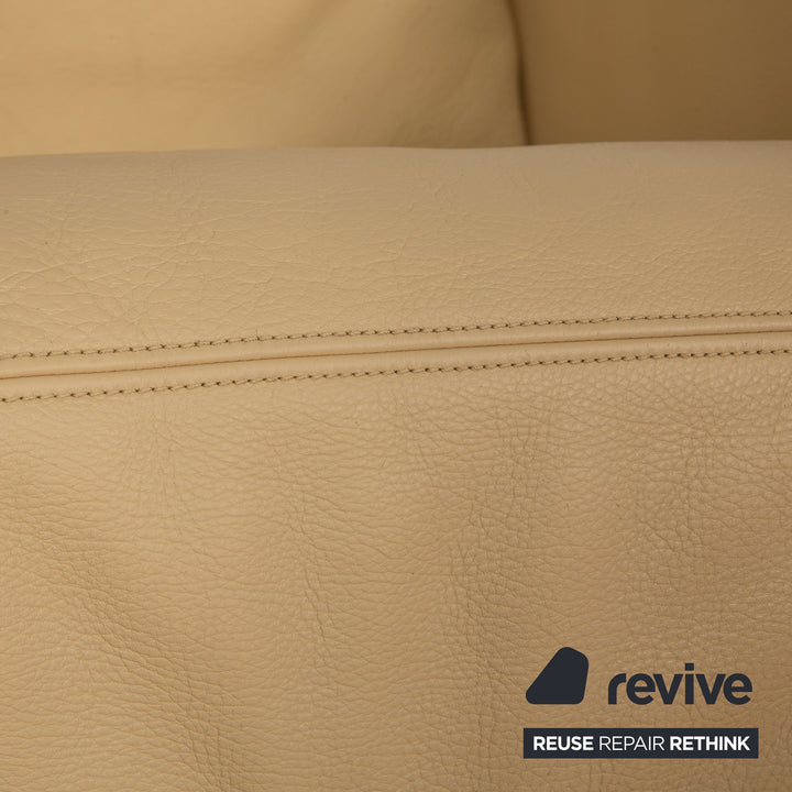 de Sede DS 17 Leder Sofa Garnitur Beige Dreisitzer Couch Sessel