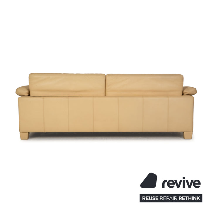 de Sede DS 17 Leder Sofa Garnitur Beige Dreisitzer Couch Sessel