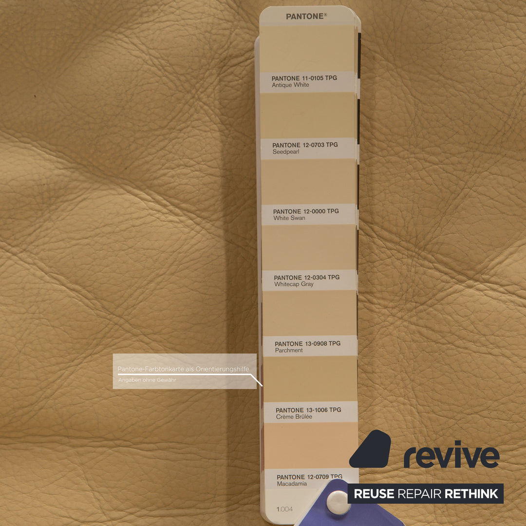 de Sede DS 17 Leder Sofa Garnitur Beige Dreisitzer Couch Sessel