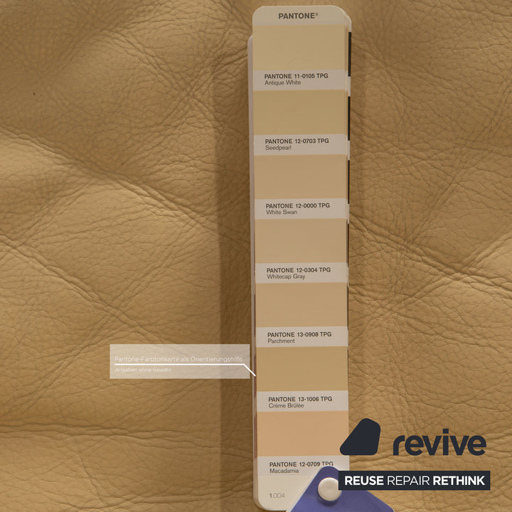 de Sede DS 17 Leder Sofa Garnitur Beige Dreisitzer Couch Sessel