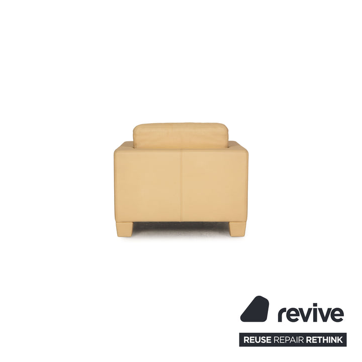 de Sede DS 17 Leder Sofa Garnitur Beige Dreisitzer Couch Sessel