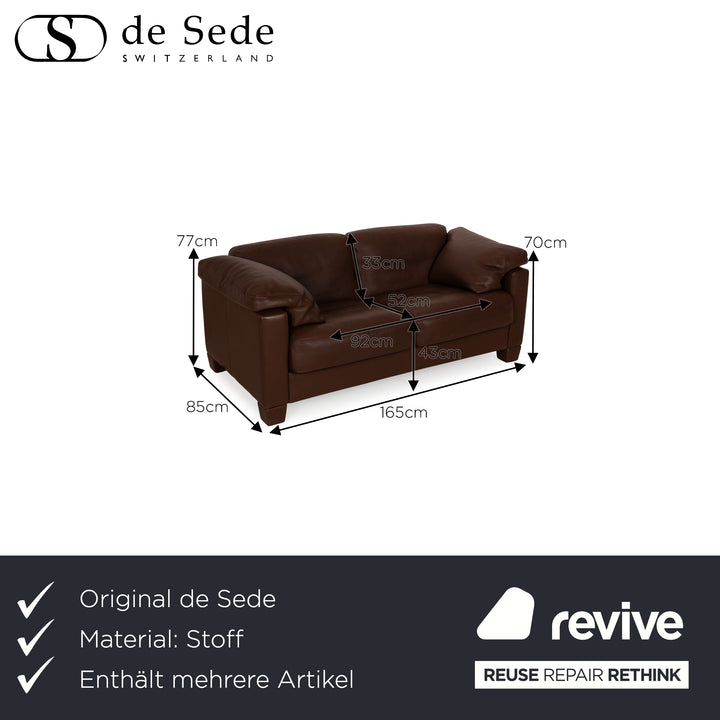 De Sede DS 17 Leder Sofa Garnitur Braun Dreisitzer Zweisitzer Couch