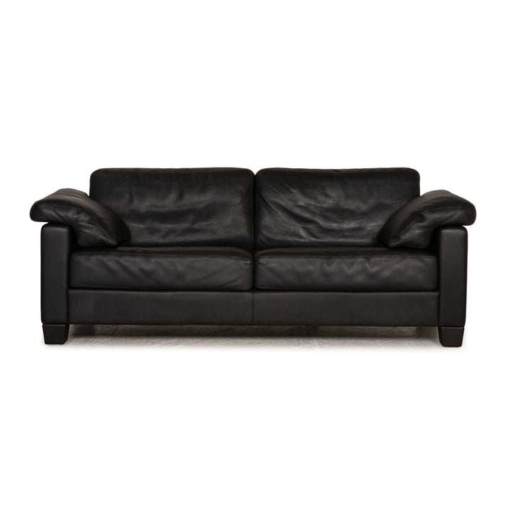 de Sede DS 17 Leder Sofa Schwarz Dreisitzer Couch