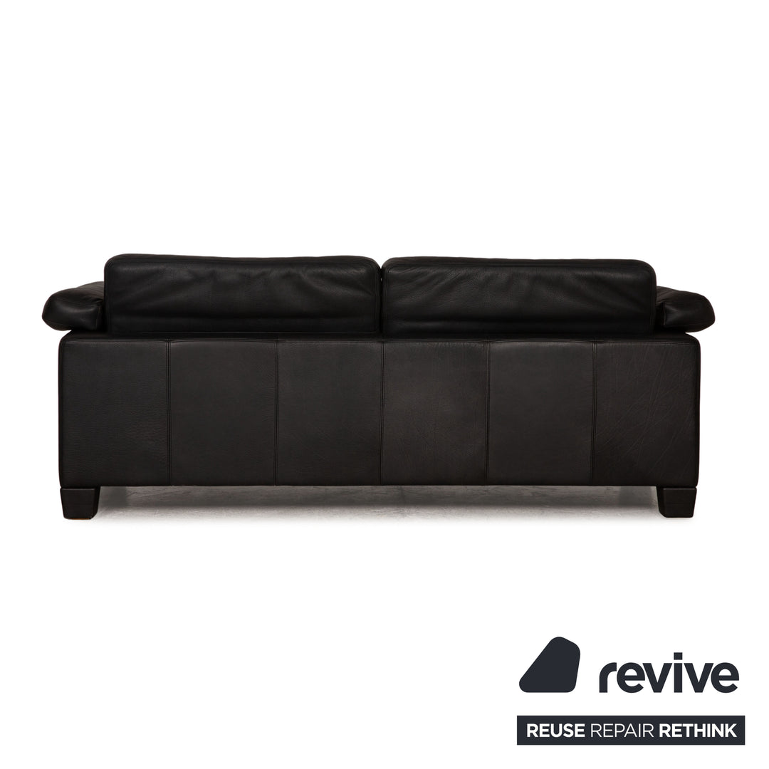 de Sede DS 17 Leder Sofa Schwarz Dreisitzer Couch