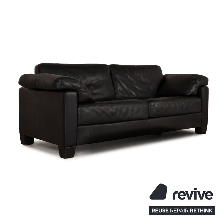 de Sede DS 17 leather sofa black three-seater couch