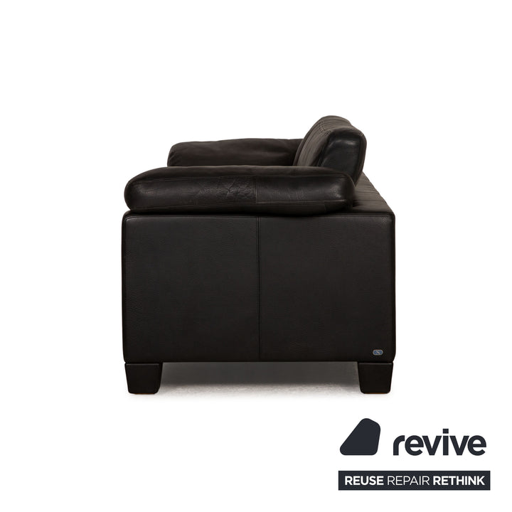 de Sede DS 17 Leder Sofa Schwarz Dreisitzer Couch