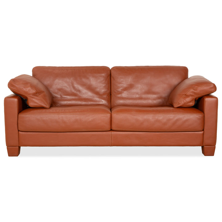 Canapé deux places en cuir marron orange terre cuite de Sede DS-17