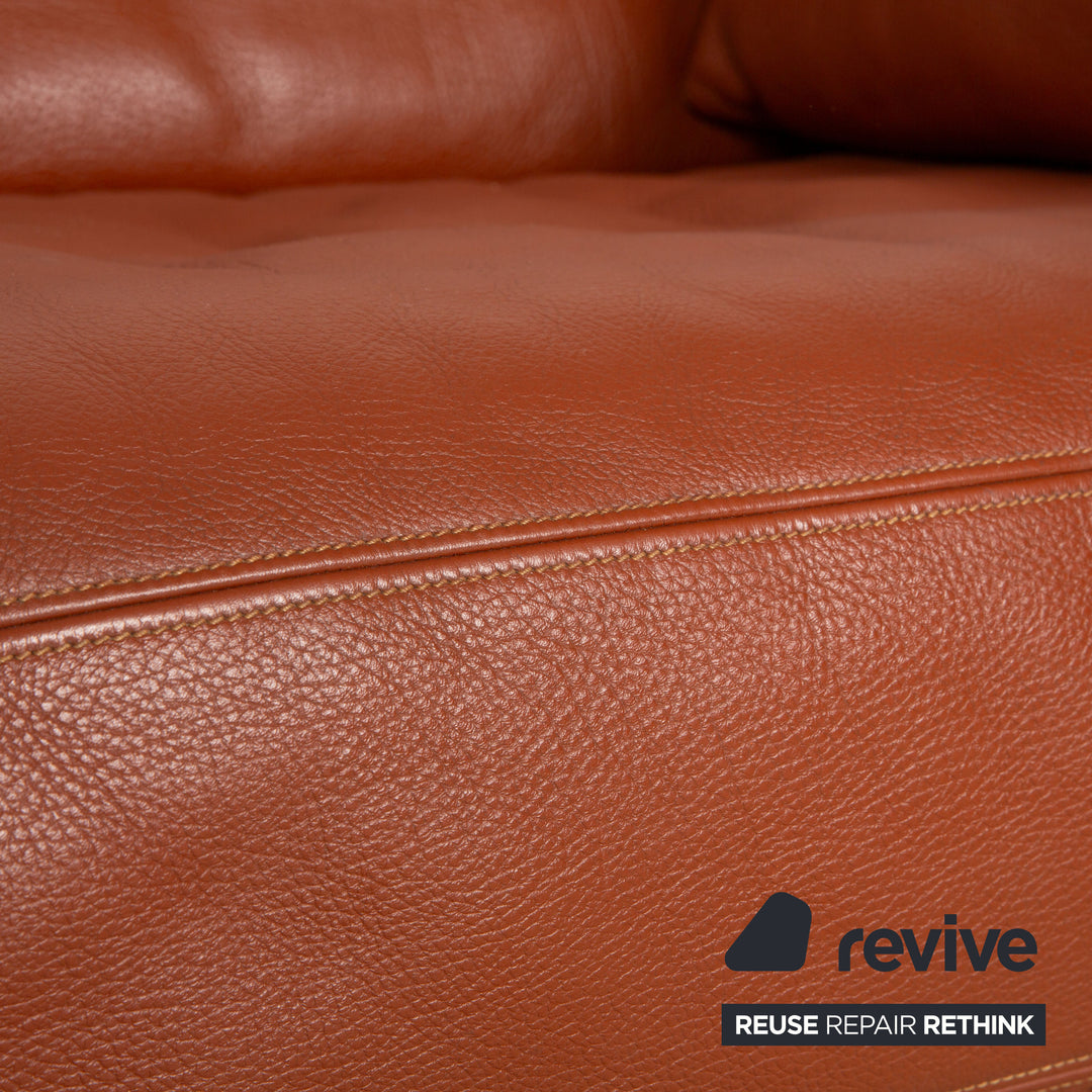 de Sede DS-17 Leder Zweisitzer Braun Orange Terrakotta Sofa Couch