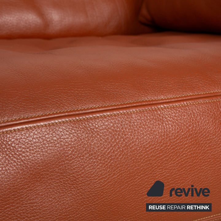 de Sede DS-17 Leder Zweisitzer Braun Orange Terrakotta Sofa Couch