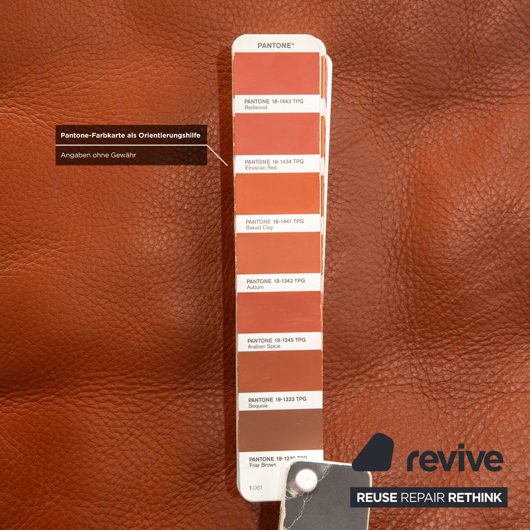 Canapé deux places en cuir marron orange terre cuite de Sede DS-17