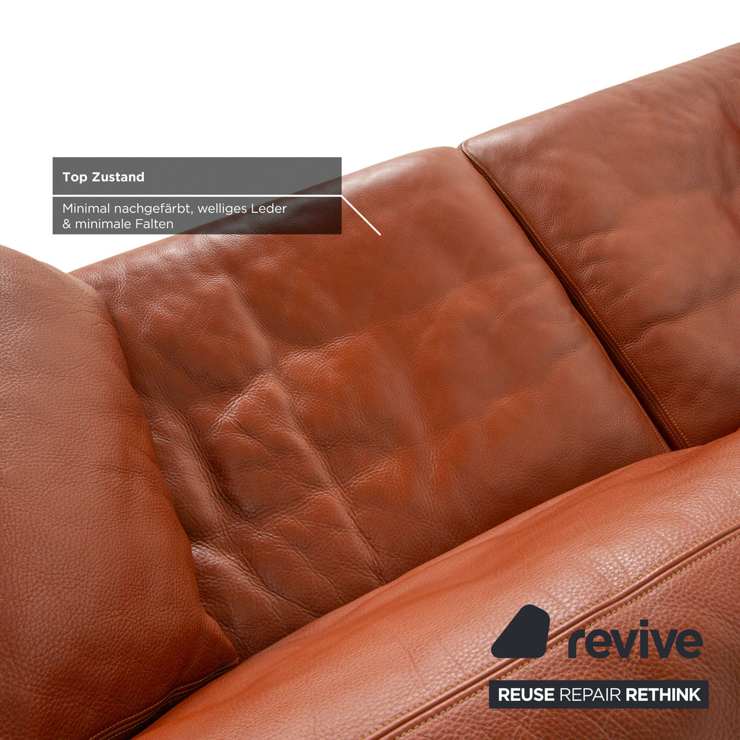 de Sede DS-17 Leder Zweisitzer Braun Orange Terrakotta Sofa Couch