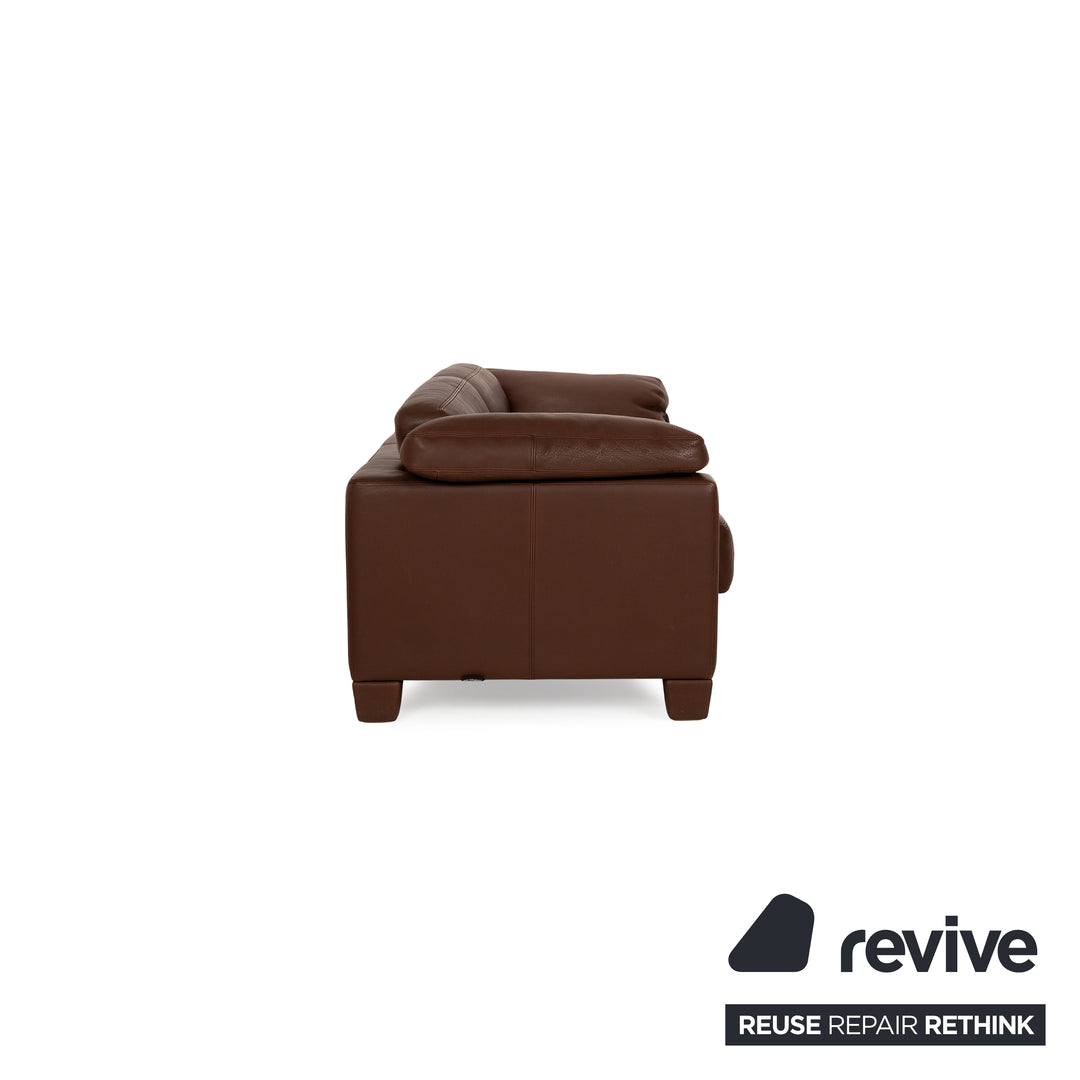 De Sede DS 17 Leather Two-Seater Brown Sofa Couch