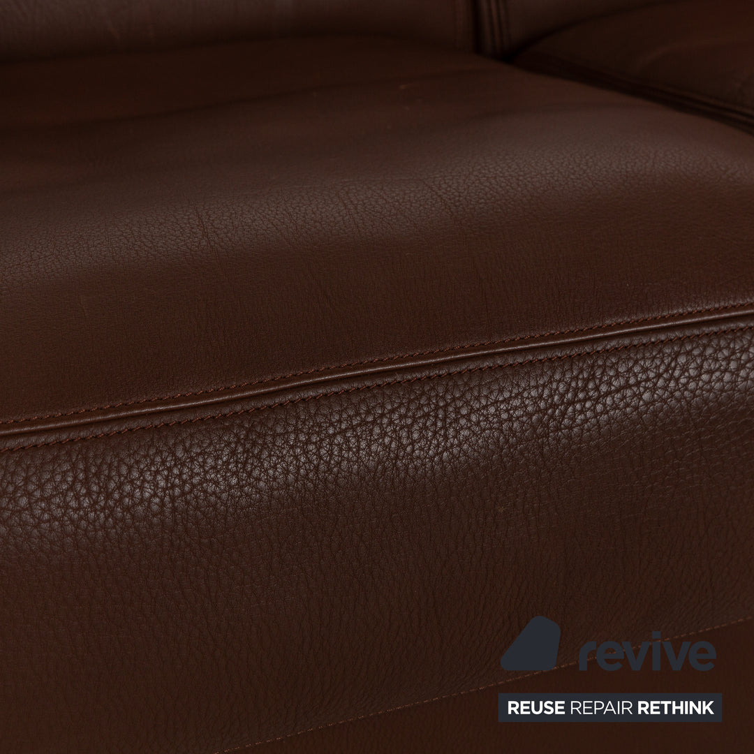 De Sede DS 17 Leather Two-Seater Brown Sofa Couch