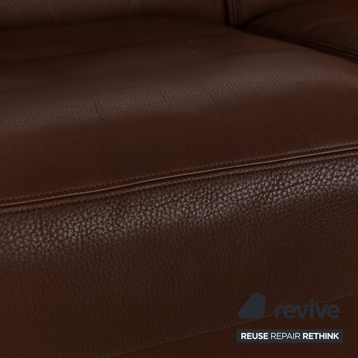 De Sede DS 17 Leather Two-Seater Brown Sofa Couch