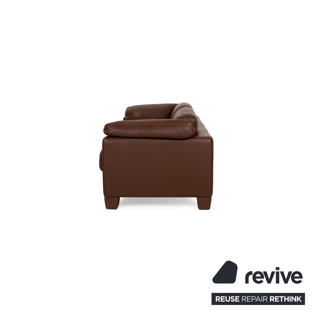 De Sede DS 17 Leather Two-Seater Brown Sofa Couch