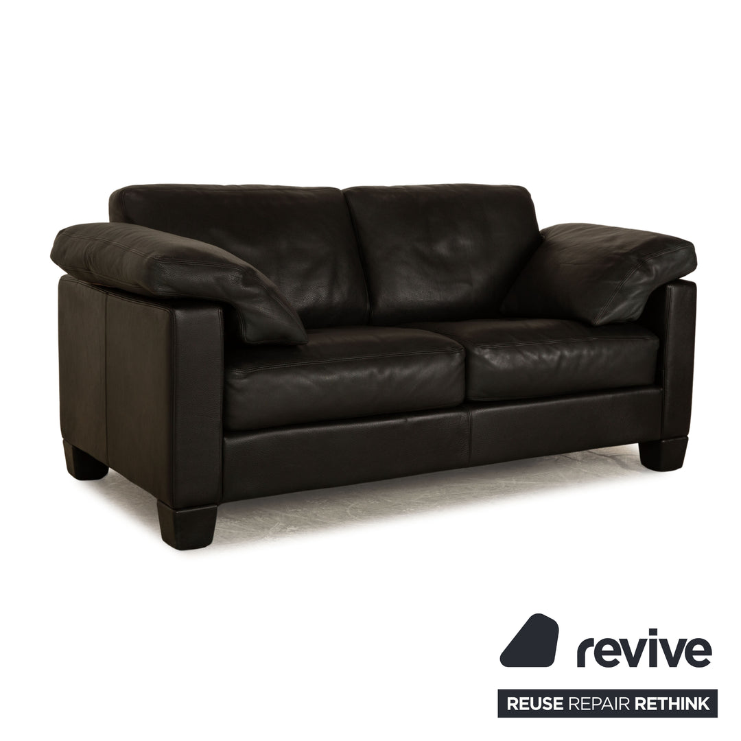 de Sede DS 17 leather two-seater black sofa couch