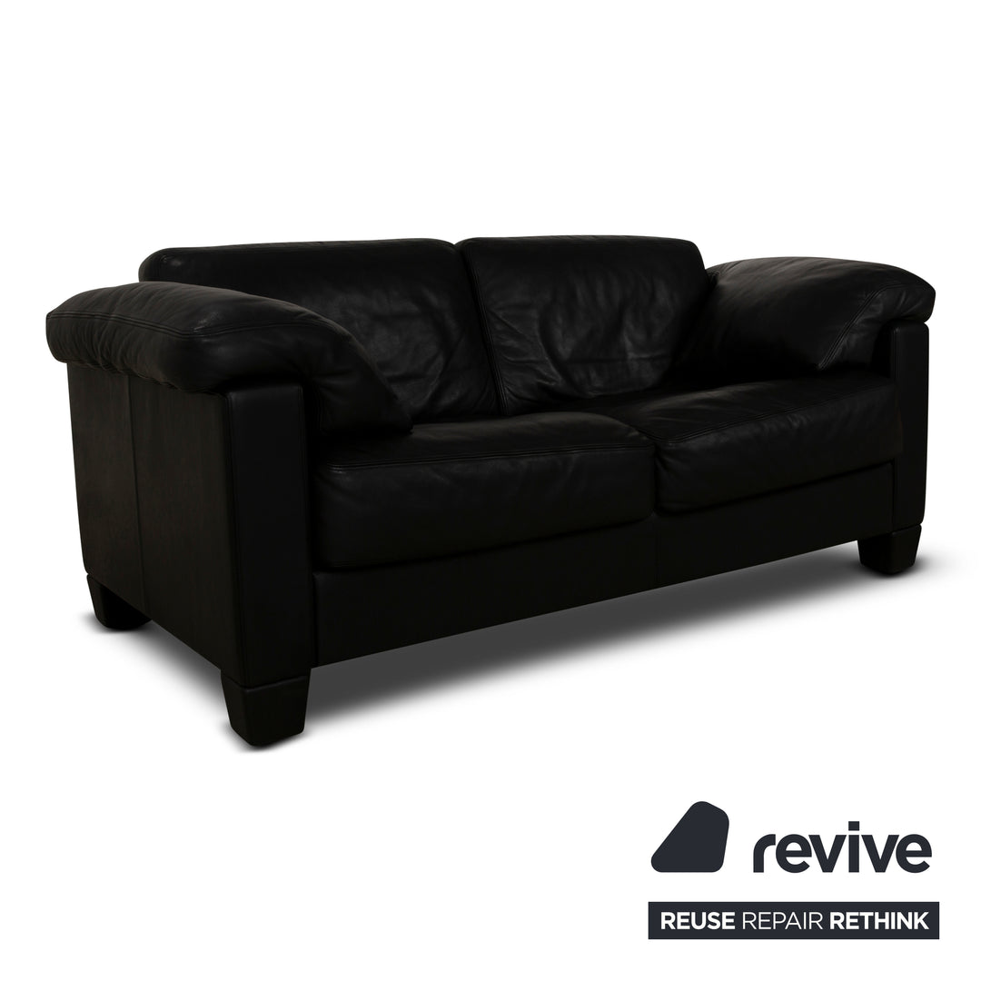 De Sede DS-17 Leder Zweisitzer Schwarz Sofa Couch