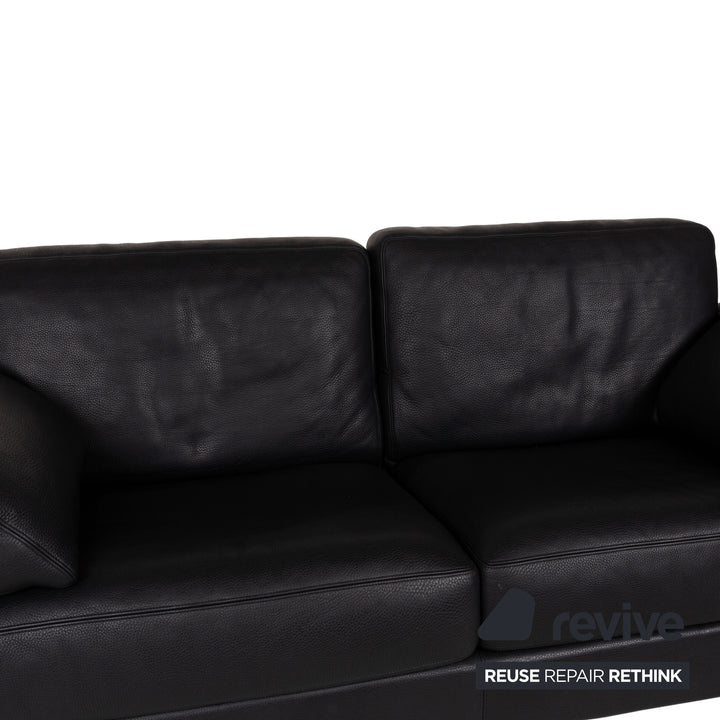de Sede DS-17 läder tvåsitssoffa svart soffa