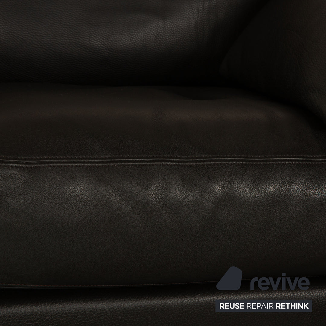 de Sede DS 17 Leder Zweisitzer Schwarz Sofa Couch
