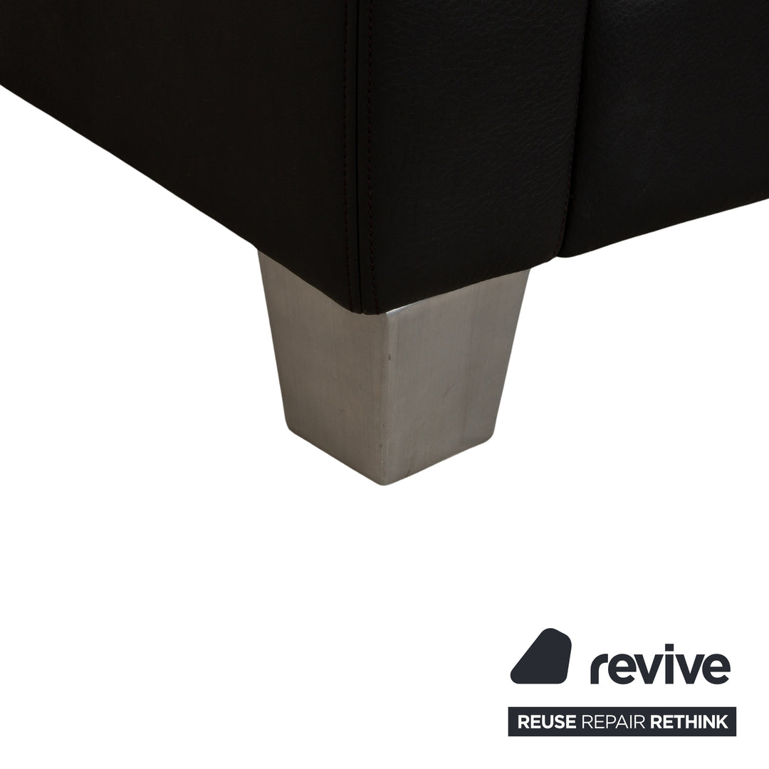 de Sede DS-17 Leder Zweisitzer Schwarz Sofa Couch Kopfstütze