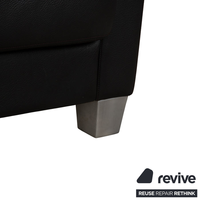 de Sede DS-17 Leder Zweisitzer Schwarz Sofa Couch Kopfstütze