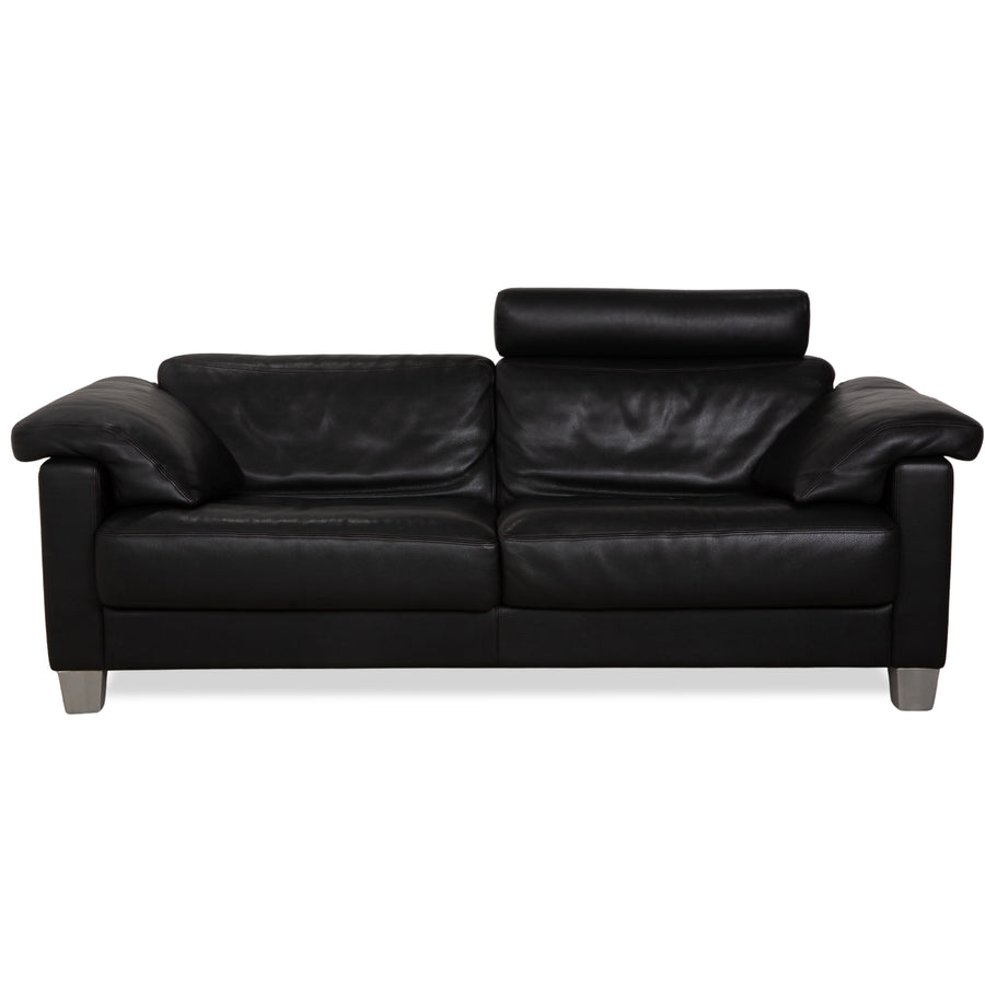 de Sede DS-17 Leder Zweisitzer Schwarz Sofa Couch Kopfstütze