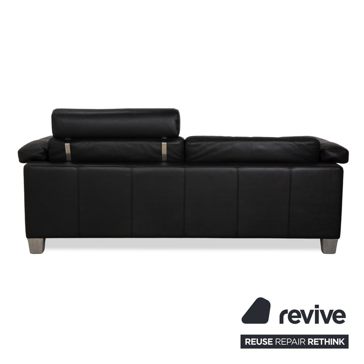 de Sede DS-17 Leder Zweisitzer Schwarz Sofa Couch Kopfstütze