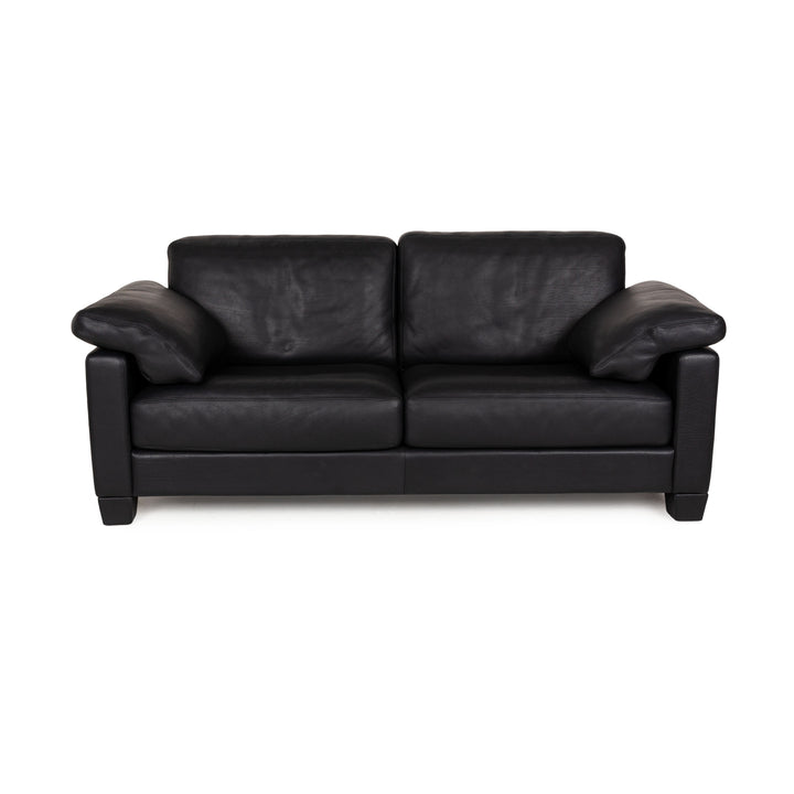 de Sede DS-17 läder tvåsitssoffa svart soffa