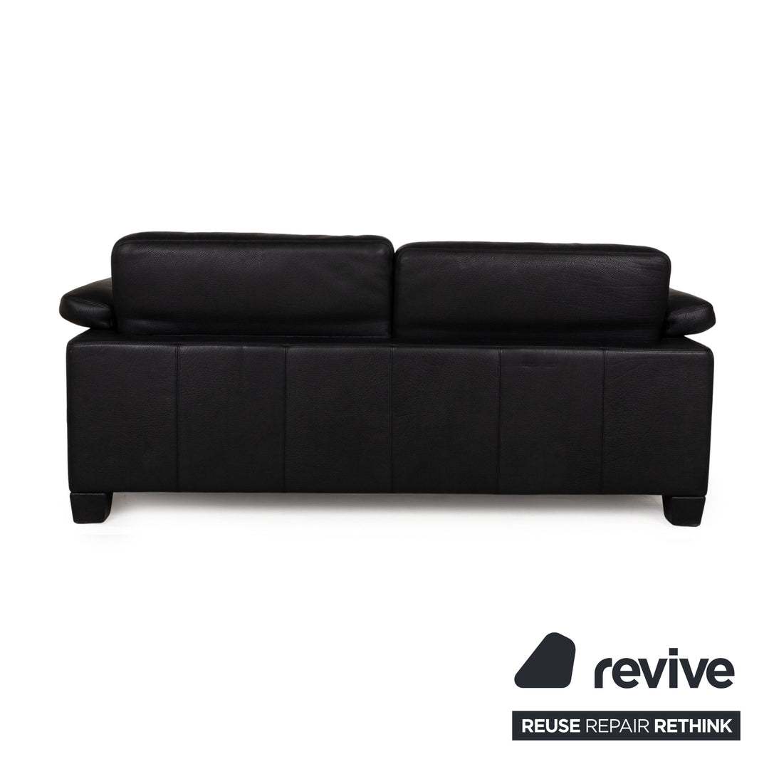 de Sede DS 17 leather three-seater black sofa couch