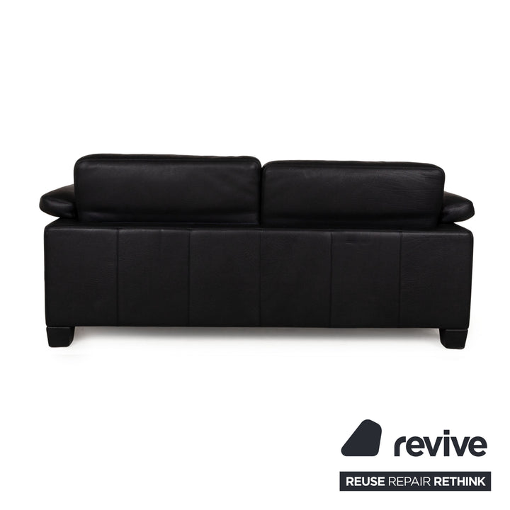 de Sede DS 17 leather three-seater black sofa couch