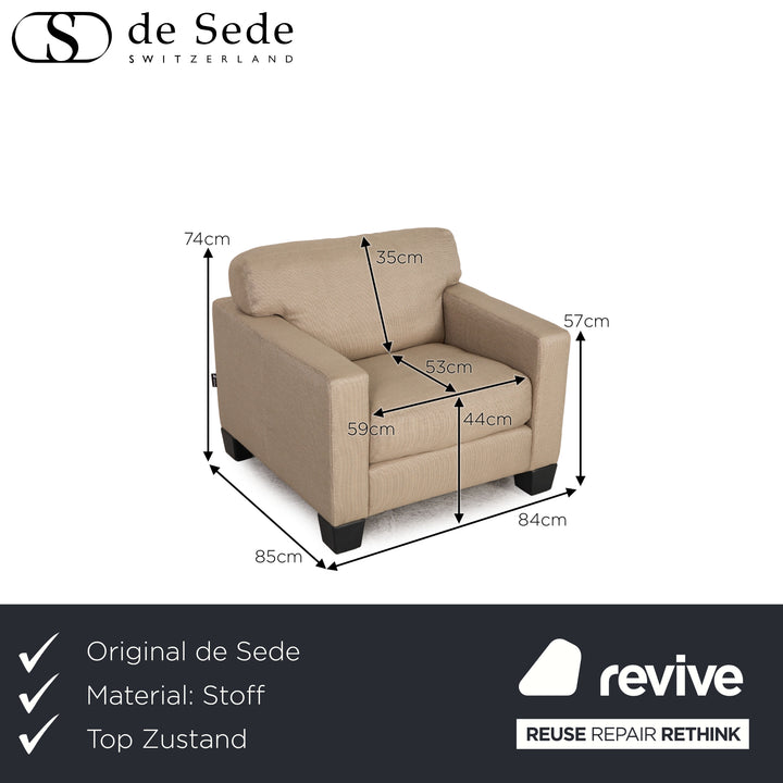 de Sede DS 17 fabric armchair beige new cover