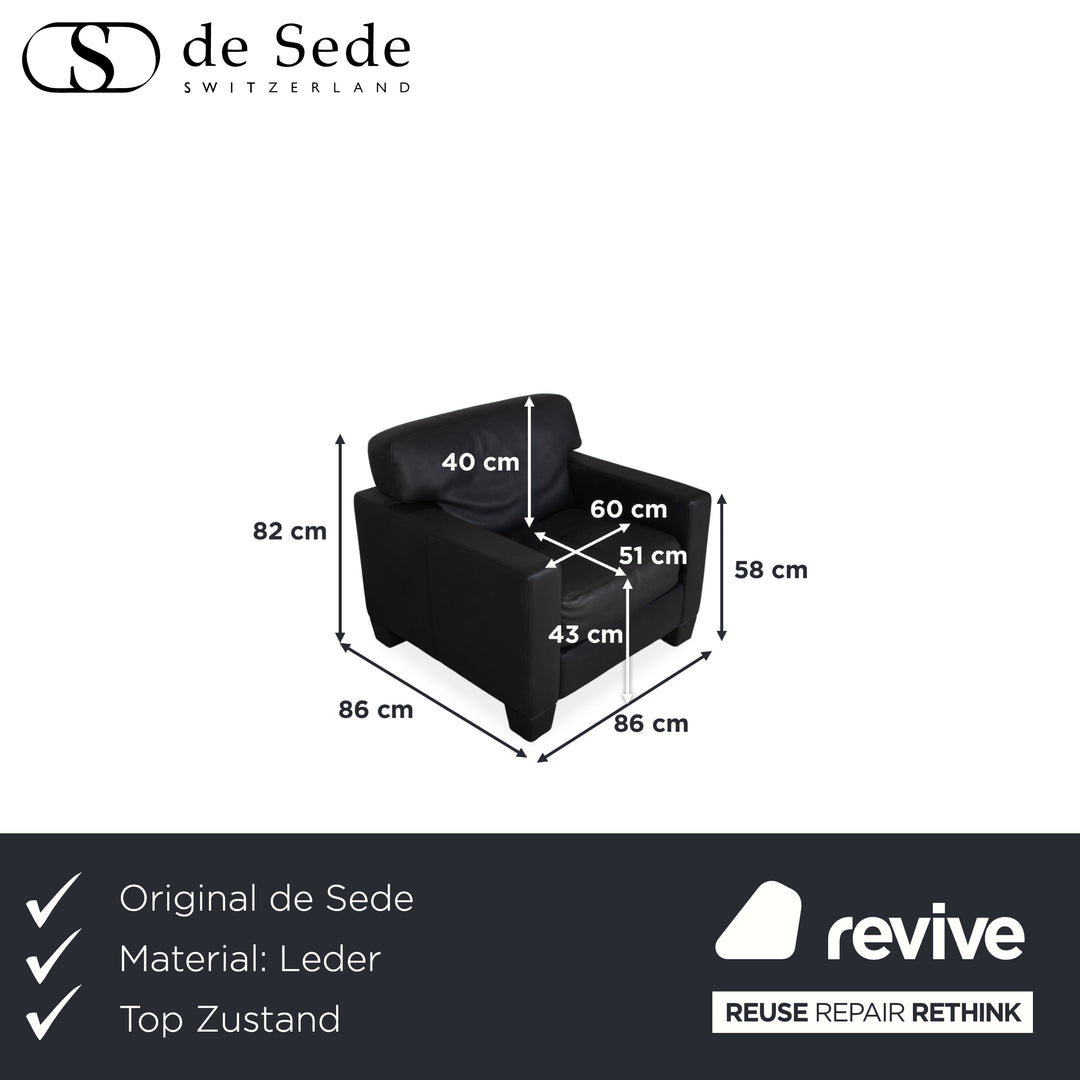 de Sede DS 17 / WK 612 Fauteuil en cuir gris anthracite