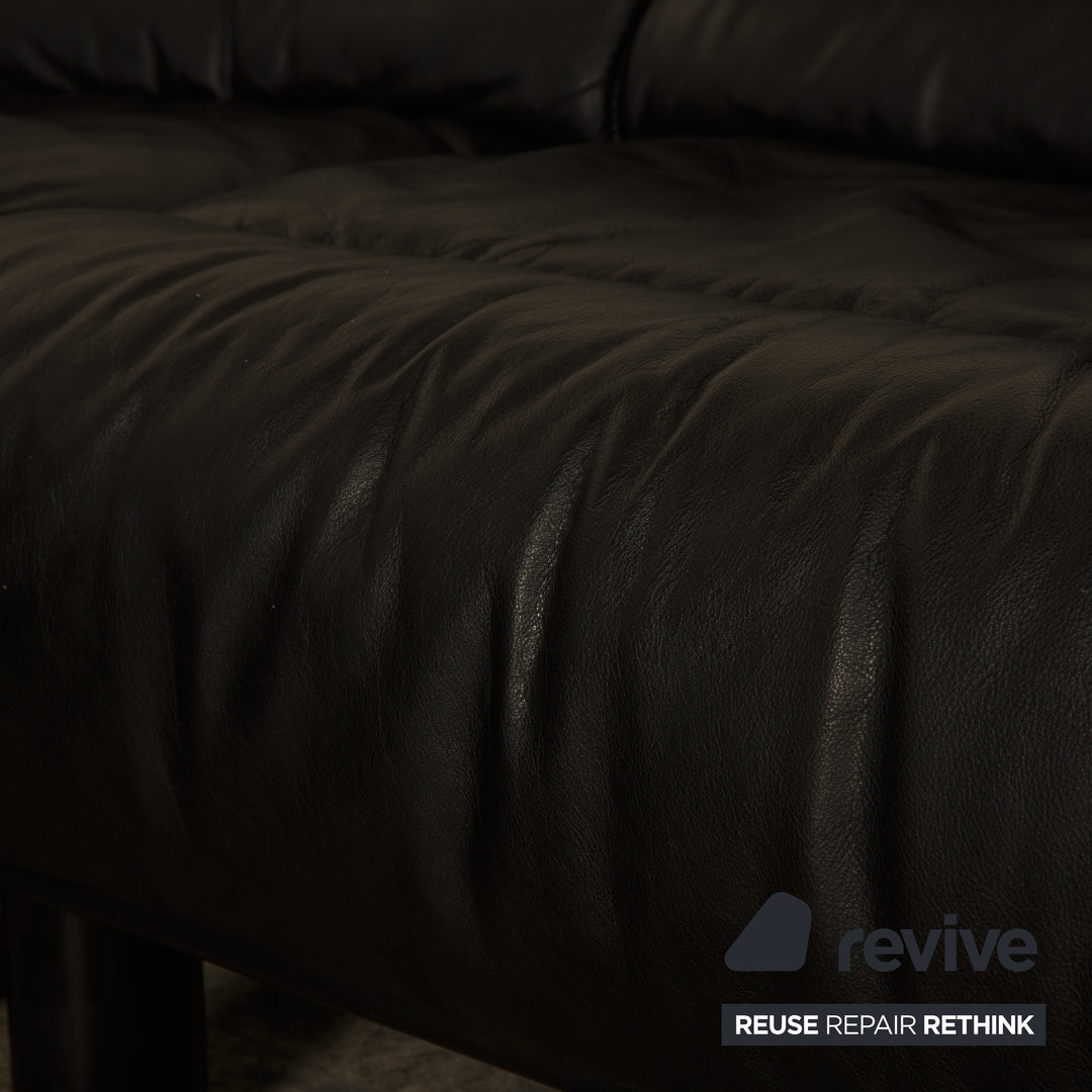 de Sede DS 18 Leather Corner Sofa Black Sofa Couch