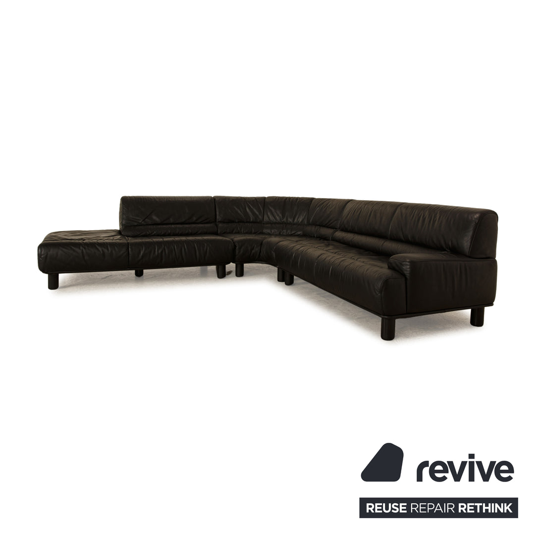 de Sede DS 18 Leather Corner Sofa Black Sofa Couch