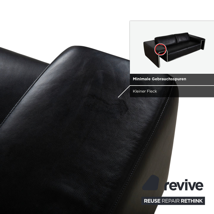 de Sede DS-180 Leder Dreisitzer Schwarz Sofa Couch