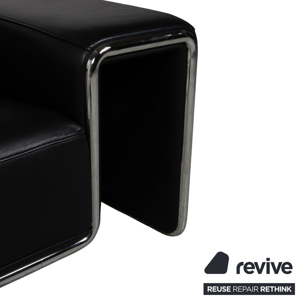 de Sede DS-180 Leder Dreisitzer Schwarz Sofa Couch
