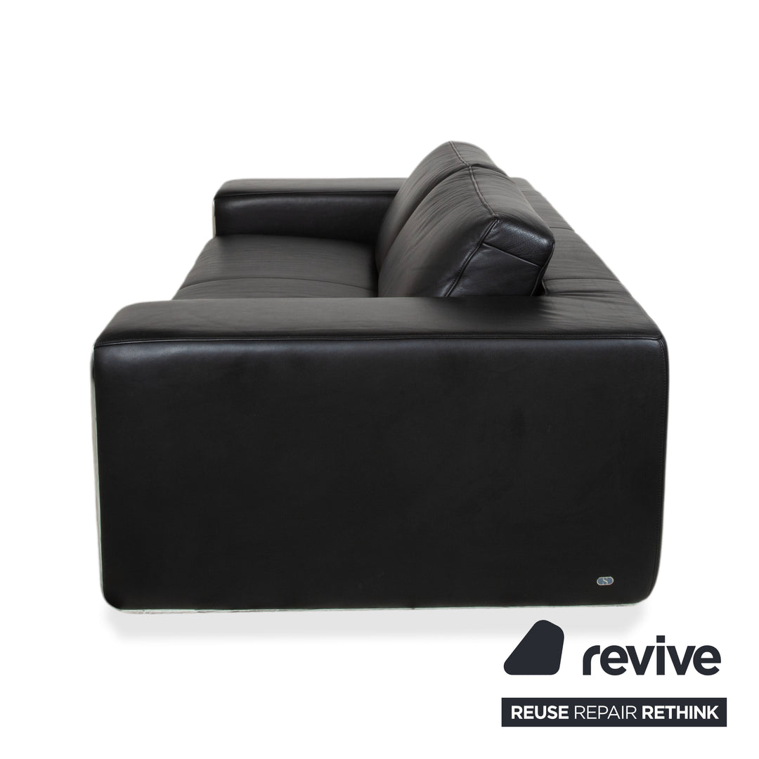 de Sede DS-180 Leder Dreisitzer Schwarz Sofa Couch