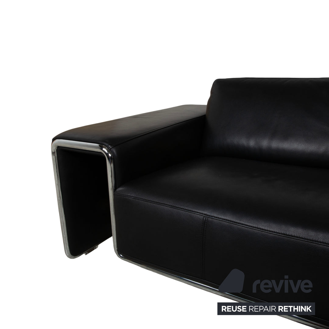 de Sede DS-180 Leder Dreisitzer Schwarz Sofa Couch