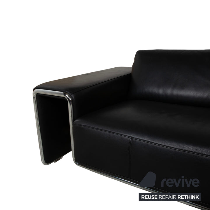 de Sede DS-180 Leder Dreisitzer Schwarz Sofa Couch