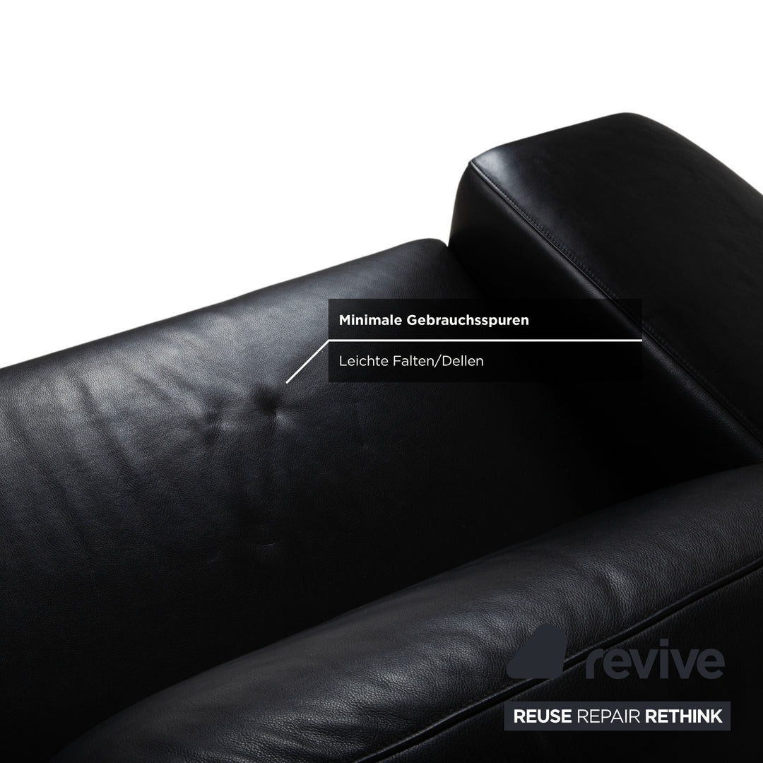 de Sede DS-180 Leder Dreisitzer Schwarz Sofa Couch