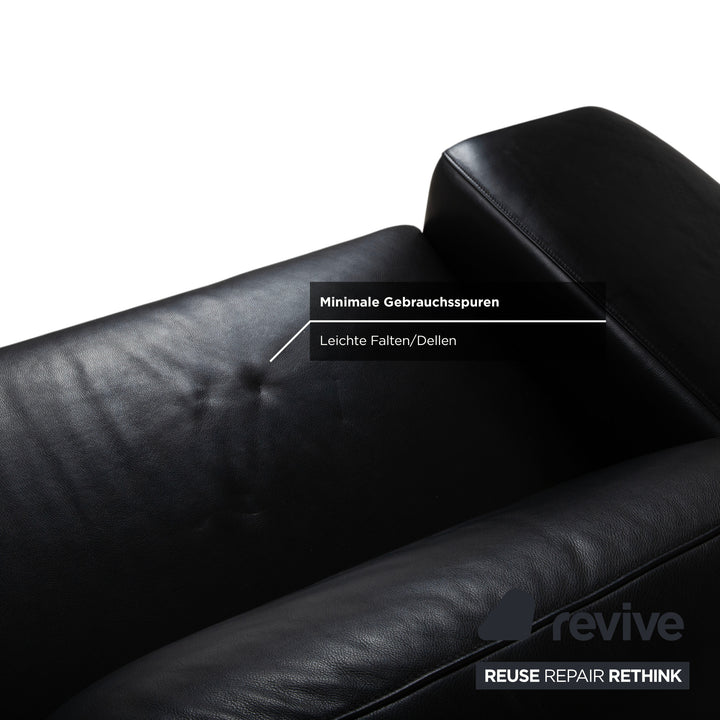 de Sede DS-180 Leder Dreisitzer Schwarz Sofa Couch