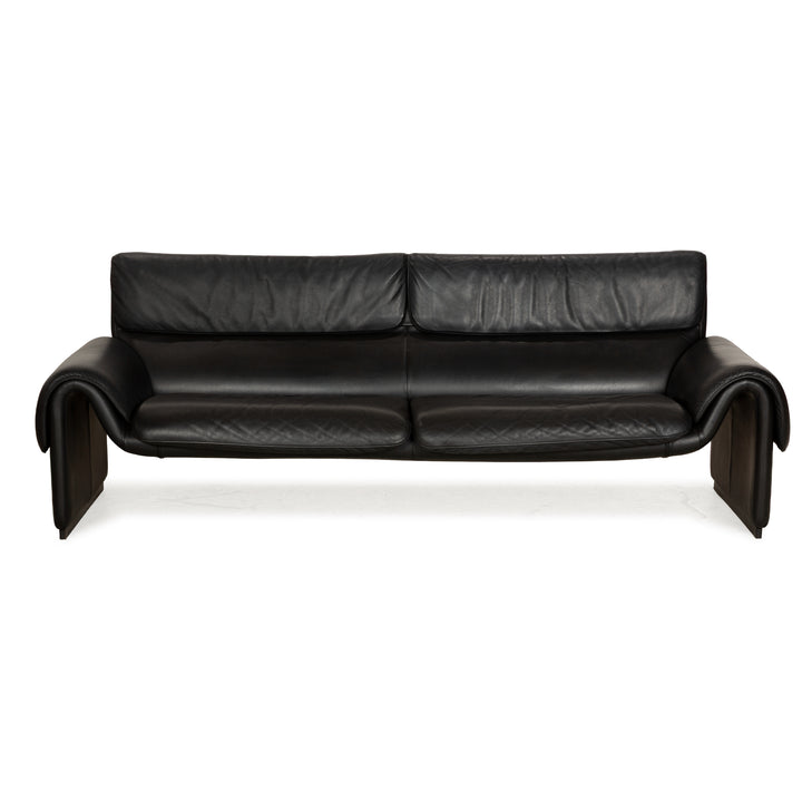 De Sede DS-2011 Leather Three-Seater Black Sofa Couch