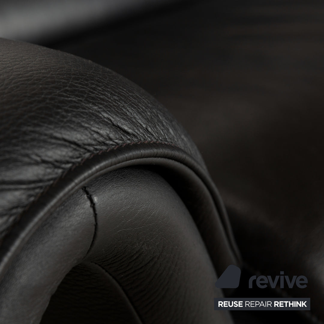 De Sede DS-2011 Leather Three-Seater Black Sofa Couch