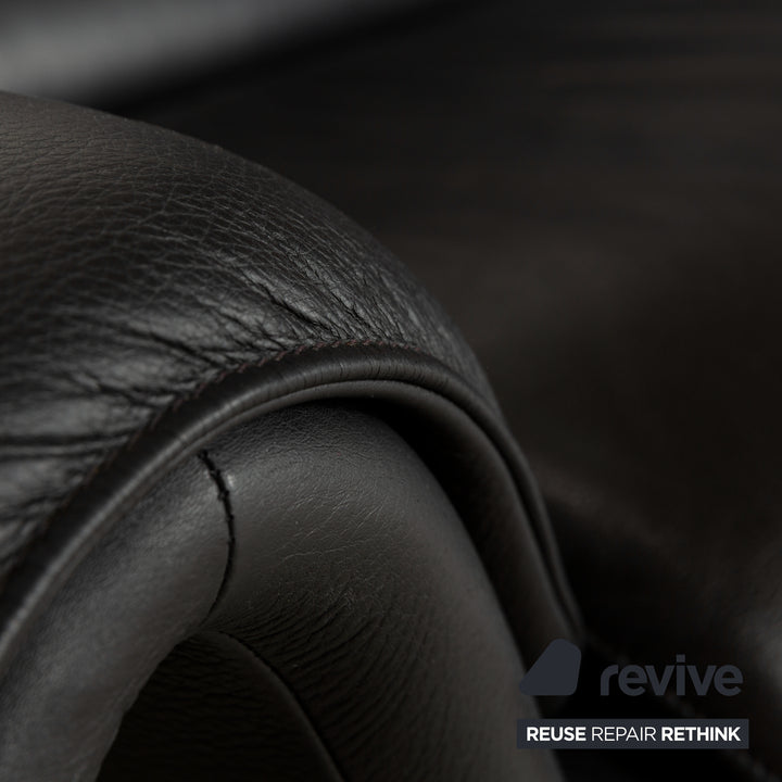 De Sede DS-2011 Leather Three-Seater Black Sofa Couch